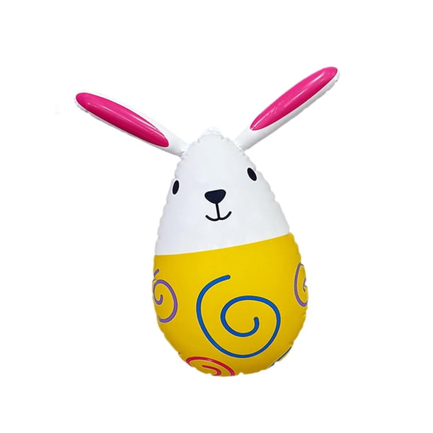 Decoración inflable de huevo de Pascua, huevo de conejo inflable para fiestas en interiores y exteriores, suministros decorativos para decoración de Amarillo
