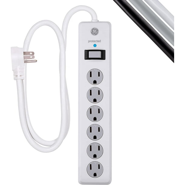 GE 6Outlet Surge Protector, 4 Ft Extension Cord, Power Strip, 800