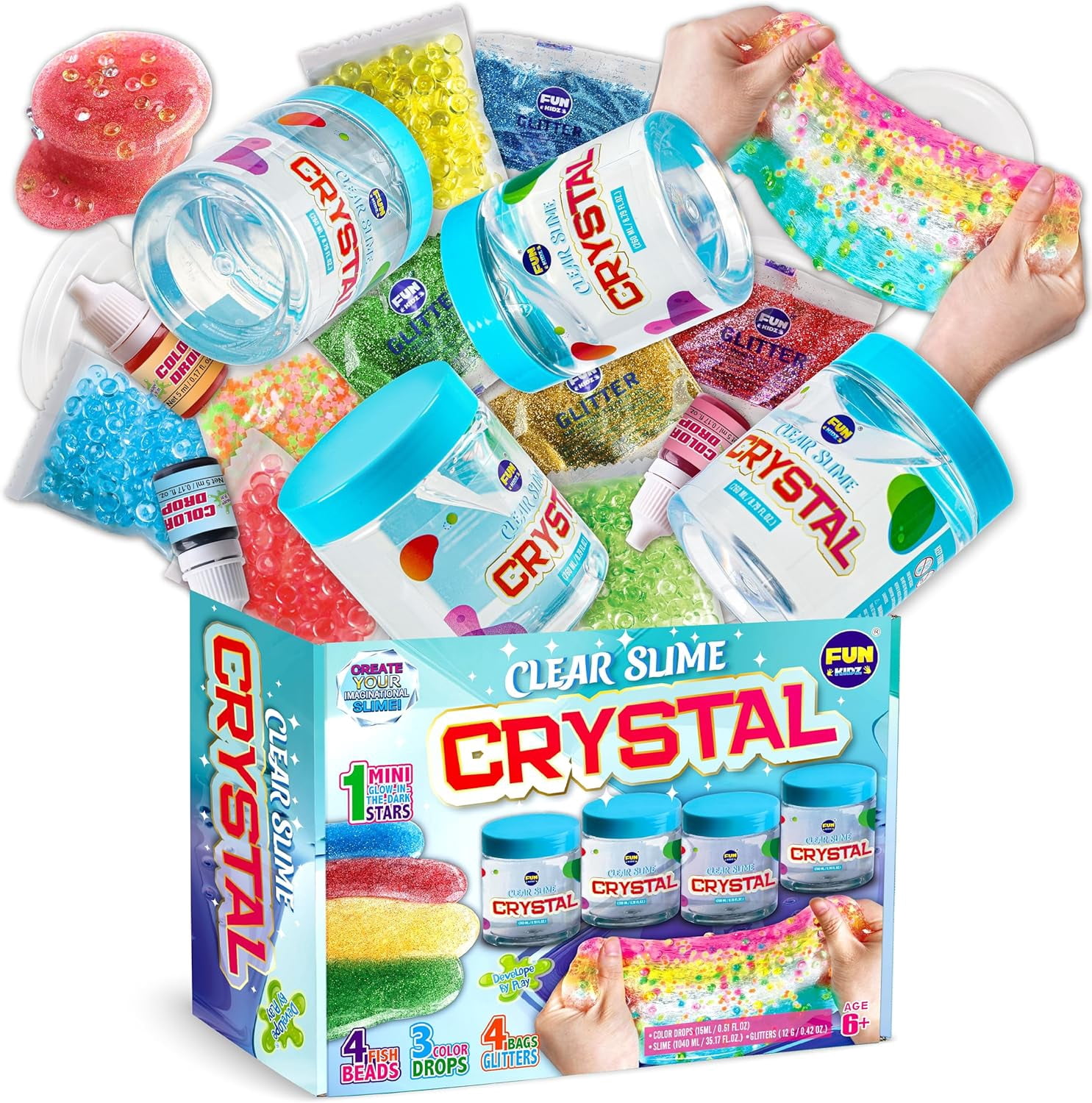 Slime Kit For Kids, 64 FL OZ Premade Clear Crystal Slime Bucket