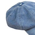 thumbnail image 7 of Womens Ladies Denim 8 Panel Newsboy Flat Caps Cabbie Peaked Driving Hat , LIght Blue, 7 of 7