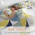 thumbnail image 4 of 3 Piece Yellow Geometric Duvet Cover Set Queen Size,Microfiber Comforter/Quilt Cover with Corner Ties and 2 Pillowcases,Middle Century Modern Abstract Art All Season Soft Bedding with Zipper Closure, 4 of 8