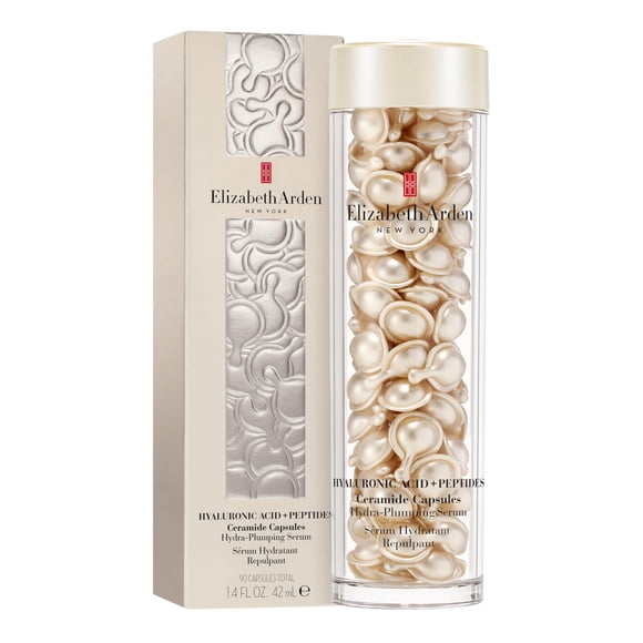 Refurbished Elizabeth Arden Hyaluronic Acid Peptides Ceramide Capsules Hydra-Plumping Facial Serum, 90 Capsules, 1.4 fl oz