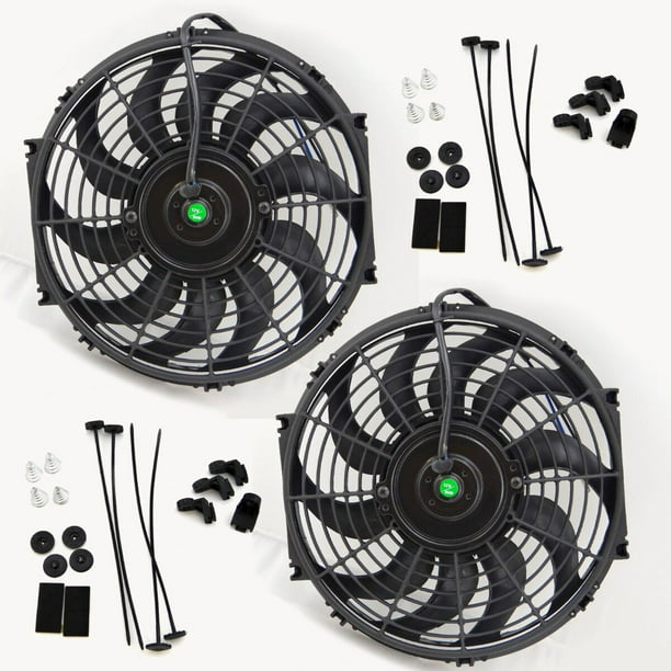 Ananiver Sindssyge snatch 2x 12" inch Universal Slim Fan Push Pull Electric Radiator Cooling 12V  Mount Kit - Walmart.com