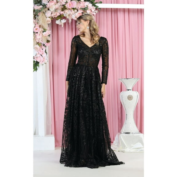 Juniors Womens Prom Dress Long Sleeve