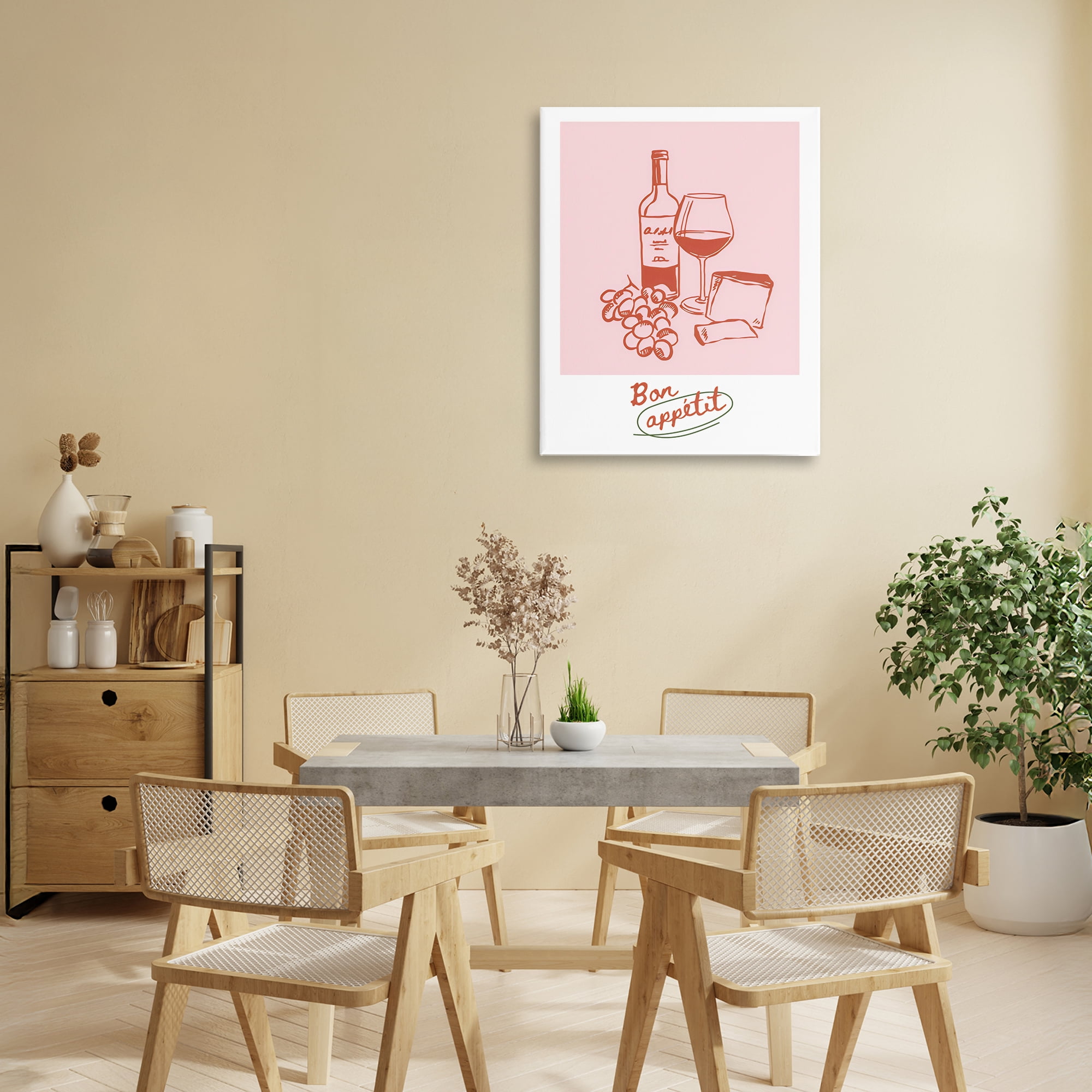 Stupell Industries Bon Appetit Wine & Grapes Canvas Wall Art, design by The Prints Vibe