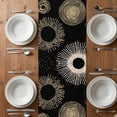 thumbnail image 6 of Geometric Black Table Runner - 60 Inch Long, Kitchen Dining Table Runner Dresser Scarves, Abstract Goldeb White Boho Circle Dot Farmhouse Decor for Coffee Tables Wedding Party Banquet, 6 of 8