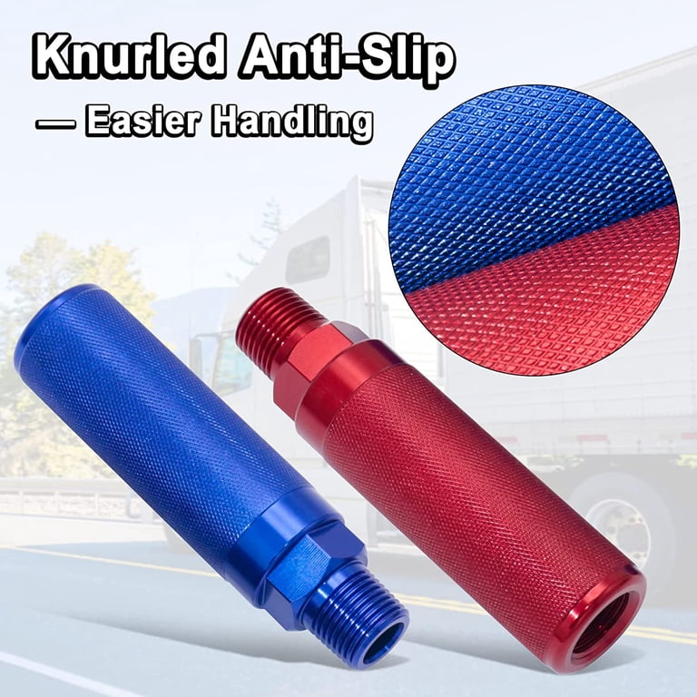 Glad Hands Set with Service Emergency Glad Hand, Anodized Aluminum
