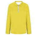 thumbnail image 4 of AherBiu Golf Shirts for Women Long Sleeve Tops Quarter Zip up Lapel V Neck Lightweight Tennis Shirt Blouse, 4 of 5