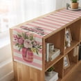 thumbnail image 6 of Table Runners 72 Inches Long Dress Scarves, Valentine's Day Farmhouse Kitchen Table Runner, Coffee Tablerunners, Roses Flowers Pink Stripes Country Beige 14x72 Inch, 6 of 9