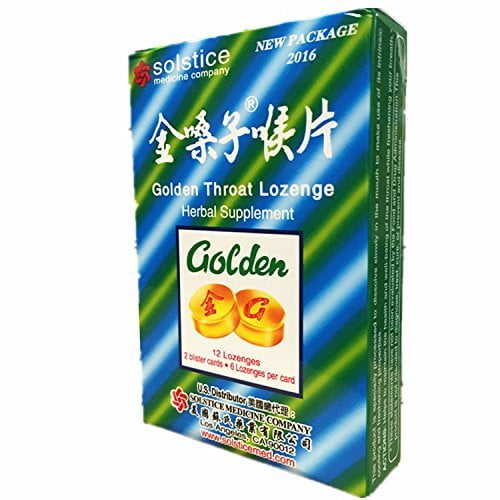 NineChef Bundle - 2016 New Package: Golden Throat Lozenge Cough Drops (Jinsangzi Houpian) - 12 Lozenges (Pack of 1) + 1 NineChef Brand Long Handle Spoon