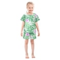 thumbnail image 3 of Hibiscus Flowers Pattern Summer Pajama Set Soft Cotton Short Sleeve Sleepwear 2PCS Pajama Sets Breathable Lounge Set Size 5Y, 3 of 7