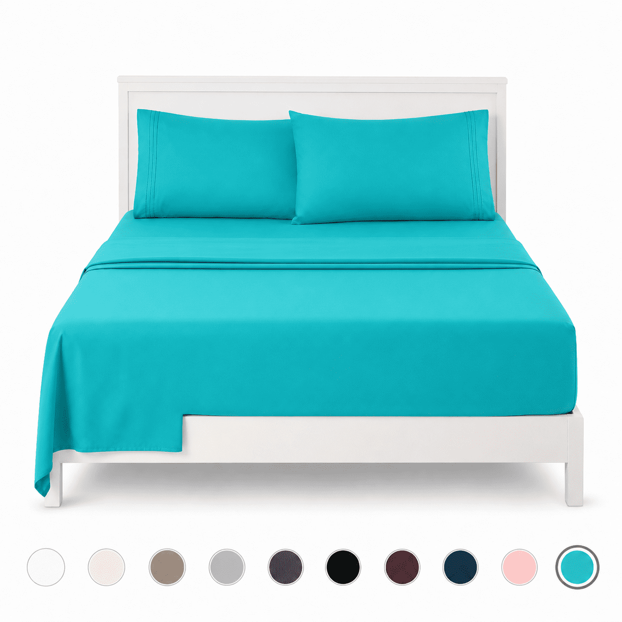 Elegant Comfort 1500 Series 4pcs Sheet Set - Many SIZES AND COLORS, Queen Turquoise