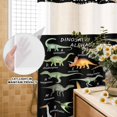 thumbnail image 3 of No Hook Shower Curtain, Black Dinosaur Shower Curtains for Bathroom with See Through Top Window, Vintage Letters Farm Animals Waterproof & Washable Bath Curtain Narrow 54"x78", 3 of 9