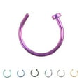 thumbnail image 2 of Men Women Stainless Steel Nostril Nose Hoop Rings Hoop Nose Piercing Ring Clip Body Piercing Jewelry Lip Ring - Silver, 2 of 9