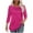 Hot Pink, variant on 2025 Black * Friday and Cyber * Monday Women' Fashionable Solid Color Round Neck With Three-quarter Sleeves And Loose 3/4 Sleeves T-shirt Blue XXL