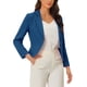 thumbnail image 4 of Blazer abierto para mujer Inspire Chic, chaqueta de traje corta para el trabajo en verano, azul lago, sólido, talla M, 4 of 6