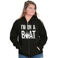 thumbnail image 4 of Funny I'm On a Boat Fishing Joke Unisex Fleece Graphic Zip Up Hoodie Brisco Brands 2X, 4 of 5