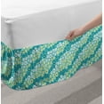 thumbnail image 2 of Floral Bed Skirt, Continuous Abstract Cutsy Flowers Spring Inspired Theme Print, Elastic Bedskirt Dust Ruffle Wrap Around for Bedding Decor, 4 Sizes, Pale Yellow Sea Blue, by Ambesonne, 2 of 2