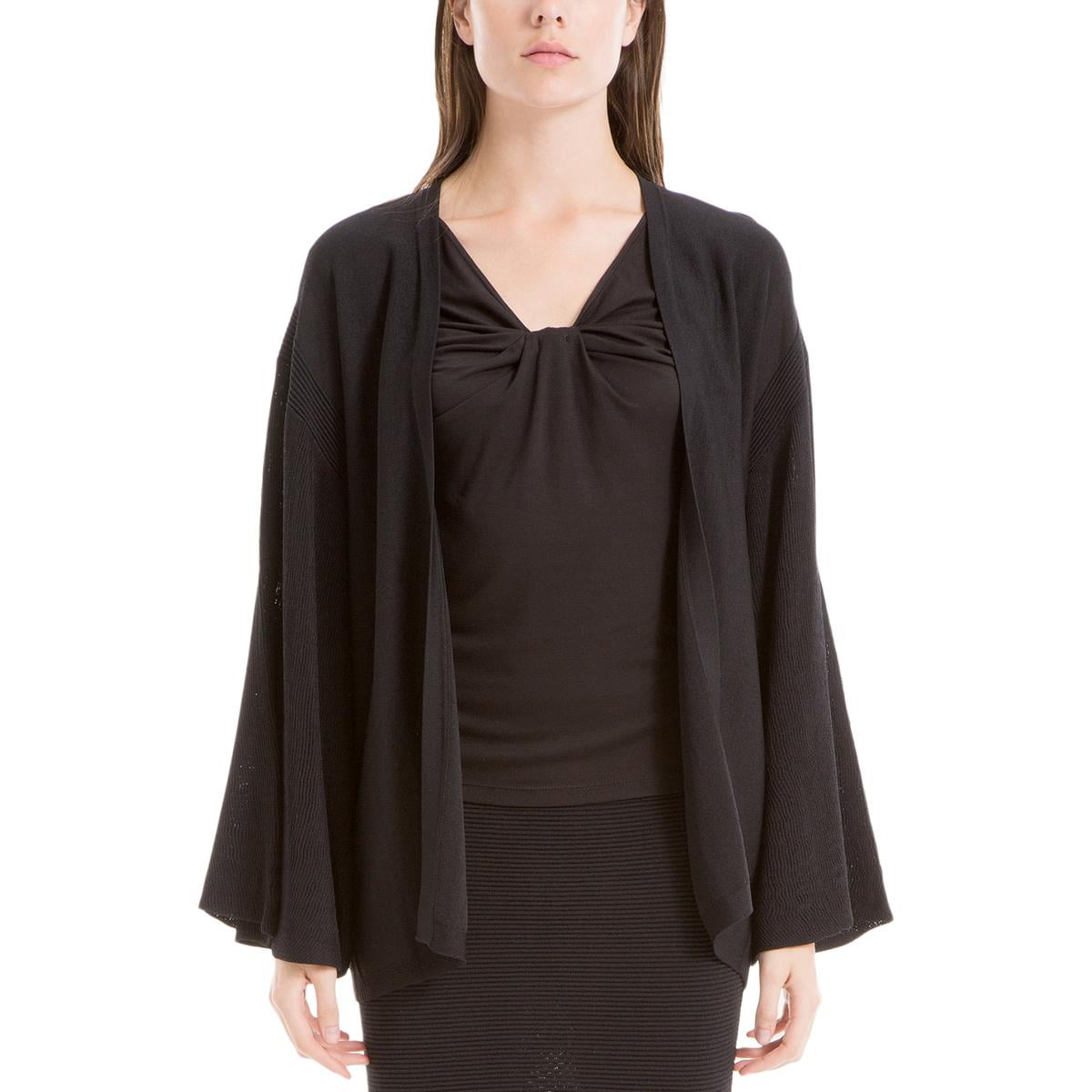 MAX STUDIO Womens Black Bell Sleeve Open Cardigan Casual Sweater