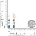 thumbnail image 6 of Gem Stone King 18K Rose Gold Plated Silver London Blue Topaz 3 Stone Dangle Earrings for Women (6.20 Cttw, Gemstone November Birthstone, Oval 8X6MM, 7X5MM and 6X4MM), 6 of 6