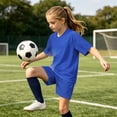 thumbnail image 3 of ATOGUTA Boys Soccer Jersey Set 2 Piece Short Sleeve Soccer Jersey Kids Shirt and Boys Soccer Shorts Youth Activewear Set Size 4T-14, Dark Blue, 3 of 8