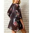 thumbnail image 2 of Haute Edition Women's Lightweight Summer Kimono Cardigan Cover Up in Leopard and Floral, 2 of 4