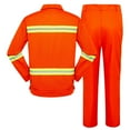 thumbnail image 6 of Penkiiy Unisex Work Suit With Long Sleeves Coat Jacket And Reflective Pants Color Blocking Set XS Orange, 6 of 6