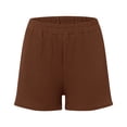 thumbnail image 4 of Women's Casual Shorts Solid Color Straight Leg High Waist Loose Pants Flowy Lounge Pant With Pockets, 4 of 5