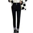 thumbnail image 2 of Jeans For Women Fashion Leisure High Waisted And Thick Wide Legs Denim Pants Jeans For Women Black,4, 2 of 6