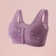 thumbnail image 2 of Ropa interior estampada para mujer sujetadores con cuello en V y retazos de encaje traje de ropa interior con hebilla frontal, 2 of 9