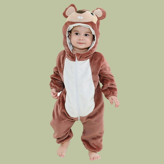 Baby Boy Girl Hooded Jumpsuit Animal Outfits Long Sleeve Outwear Halloween Outfit Toddler Onesie Clothes 3-6M