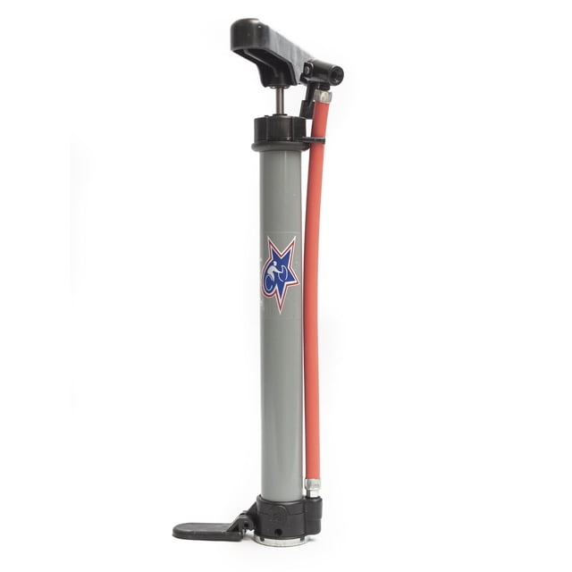 Bomba para bicicleta de pie americana plateado Cm M