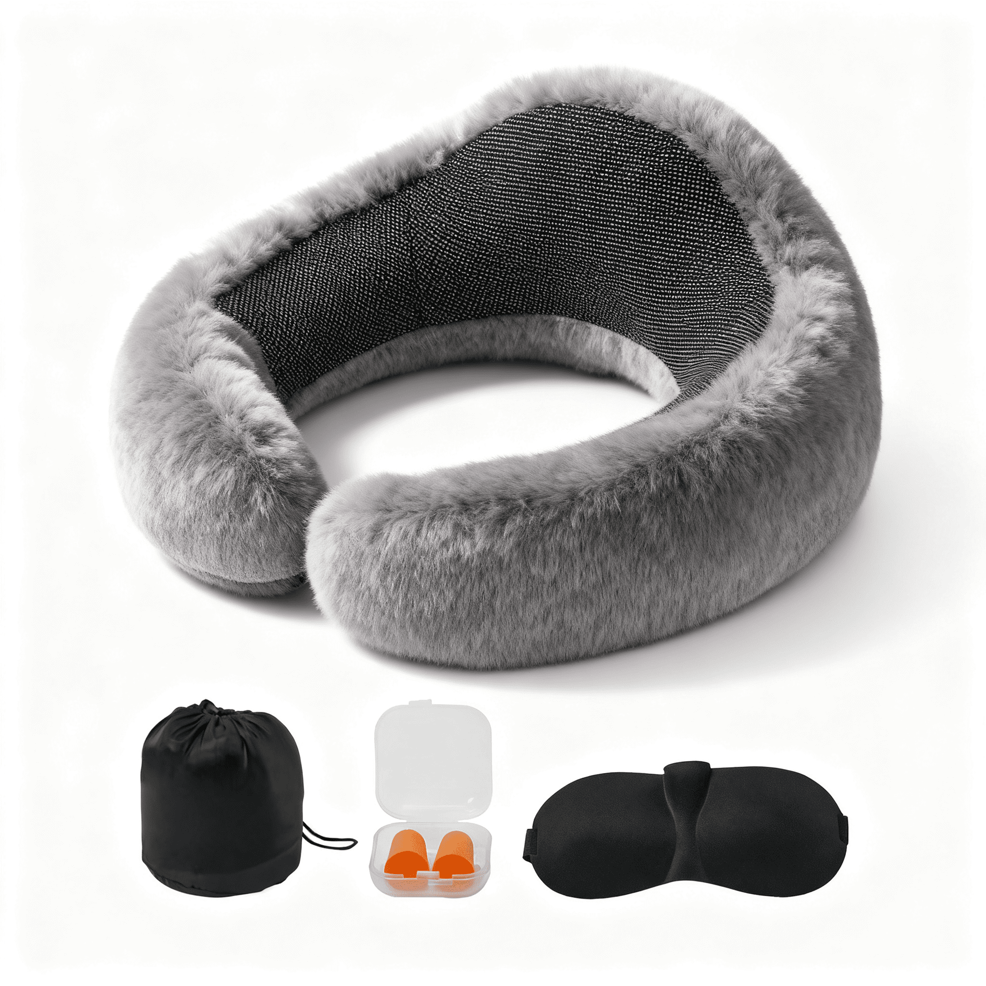 AsterOutdoor 360° Rotating Dual Support Travel Pillow Ergonomic Neck Curve Fit Pressure Relief Comfortable Head Neck Support for Airplane Car Office Nap