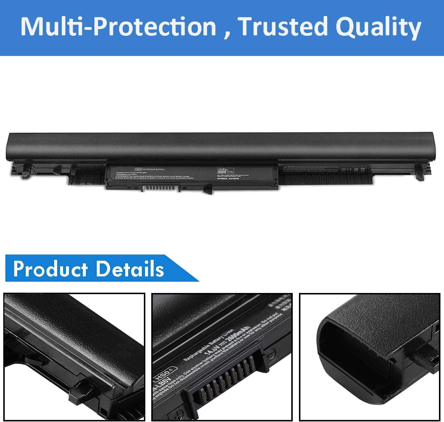 High Performance Spare Battery Compatible with HP 807956-001 807957-001 807612-421 807611-421 807611-131 TPN-I119 HS04 HS03 HP Notebook 15-AY039WM HP 240 245 246 250 256 G4 