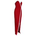 thumbnail image 1 of Vestido retro de playa para mujer, sin tirantes, ajustado, con abertura frontal, para mujer S Hugo  Vestido largo de las mujeres, 1 of 10