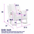 thumbnail image 7 of Rocking Chair Nursery with Pillow, Upholstered Nursery Glider Chair with 2 Side Pockets, Accent Armchair with High Backrest, for Living Room Bedroom Balcony, Beige, 7 of 7