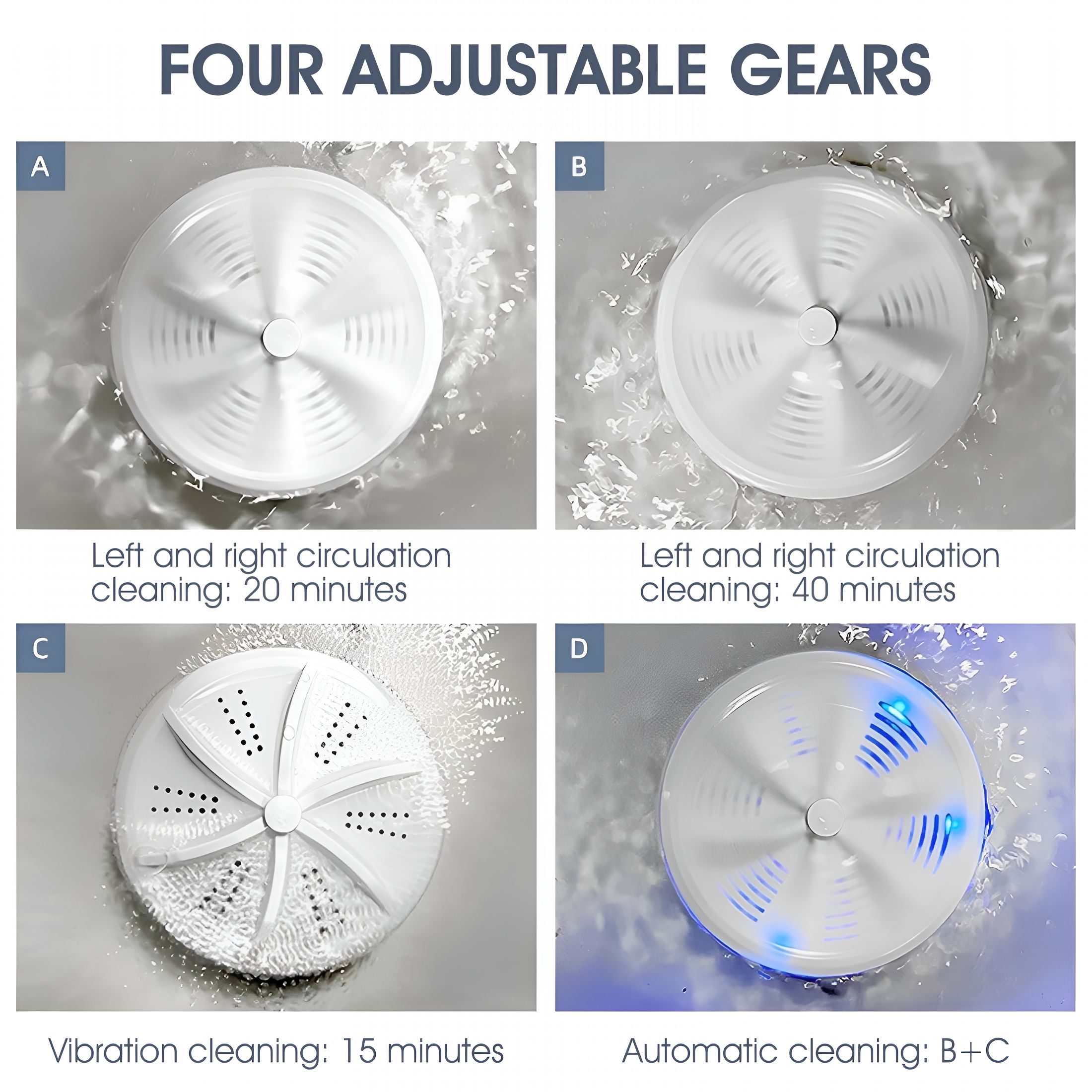 HIBIBUD 2026 New Mini Washing Machine 4 Mode Ultrasonic Turbine Washer Small Ultrasonic Washing Machine Silent Operation Portable Washer Machine with Detergent Storage Design for Home Travel Camping