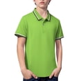 thumbnail image 4 of KAUOD Boys School 𝗨niform Polo Shirts Short Sleeve Striped Lapel Collar Tops Summer Preppy Trendy Casual Pullover Shirt, 4 of 9