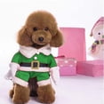 thumbnail image 4 of Disfraces navideños para mascotas Traje para perros con gorro Traje de Papá Noel Sudadera con capucha para perros Disfraces navideños para gatos Traje de fiesta cálido en invierno (verde), 4 of 5
