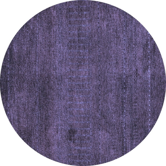 Ahgly Company Indoor Round Abstract Blue Modern Area Rugs, 4' Round