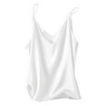 thumbnail image 6 of NeedBo Womens Silk Satin Tank Tops V Neck Camisole Sleeveless Blouses Basic Tank Shirt, White M, 6 of 7