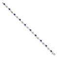 thumbnail image 2 of Primal Gold 14 Karat White Gold with White Sapphire and Sapphire Gemstone Bracelet, 2 of 4