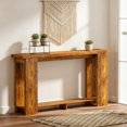 thumbnail image 7 of Distressed Brown Console Table, 63" Long Narrow Sofa Table with Open Shelf, Anti-Tip Strap, Heavy-Duty MDF Tabletop for Small Spaces (Living Room/Hallway), 7 of 7
