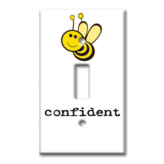 Single Gang Toggle OVERSIZE Wall Plate - Bee Confident