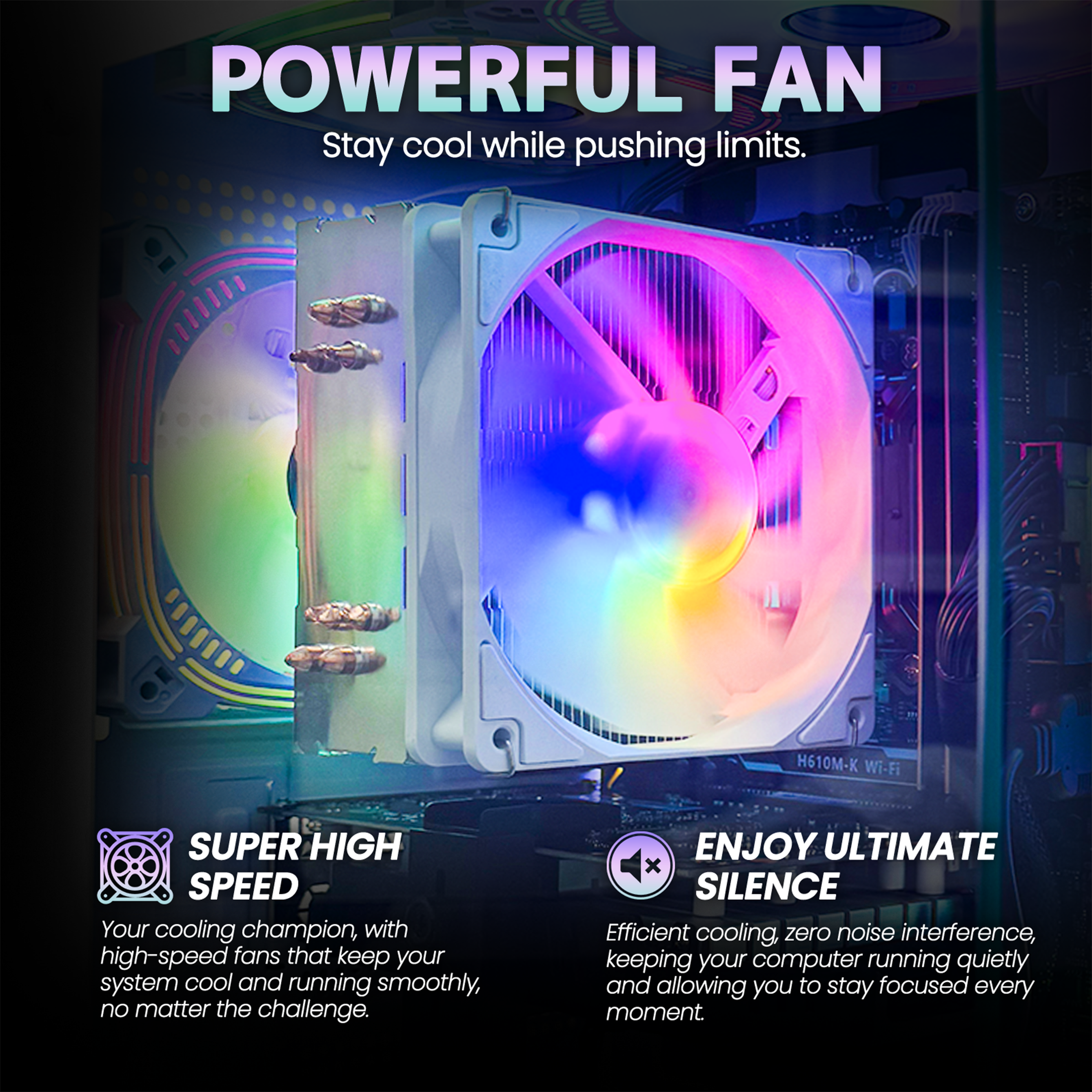 Suevery Gaming PC Desktop - AMD Ryzen 7 5700X, NVIDIA RTX 5060 8GB, 16GB DDR4, 1TB NVMe SSD, RGB lighting, Wi-Fi 6, White