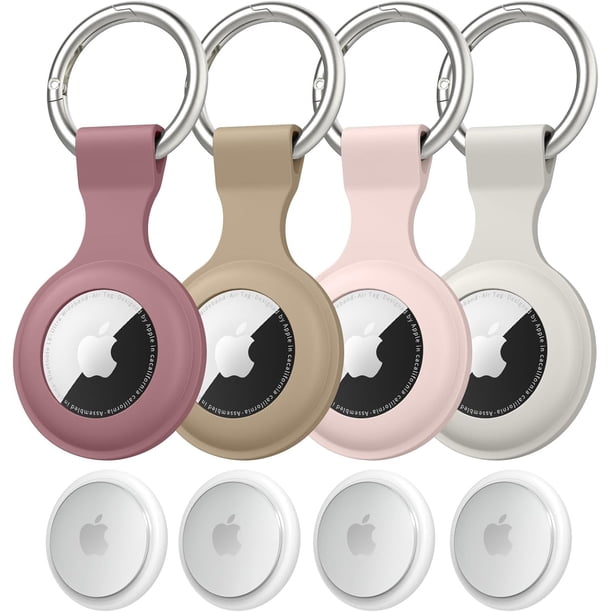 Paquete de 4 Fundas AirTag para Apple AirTag 2021, antipérdida para AirTags, Compatible con Llavero AirTag, antiarañazos para AirTags, Funda Protectora para Apple AirTags, Accesorios (4 Negro)