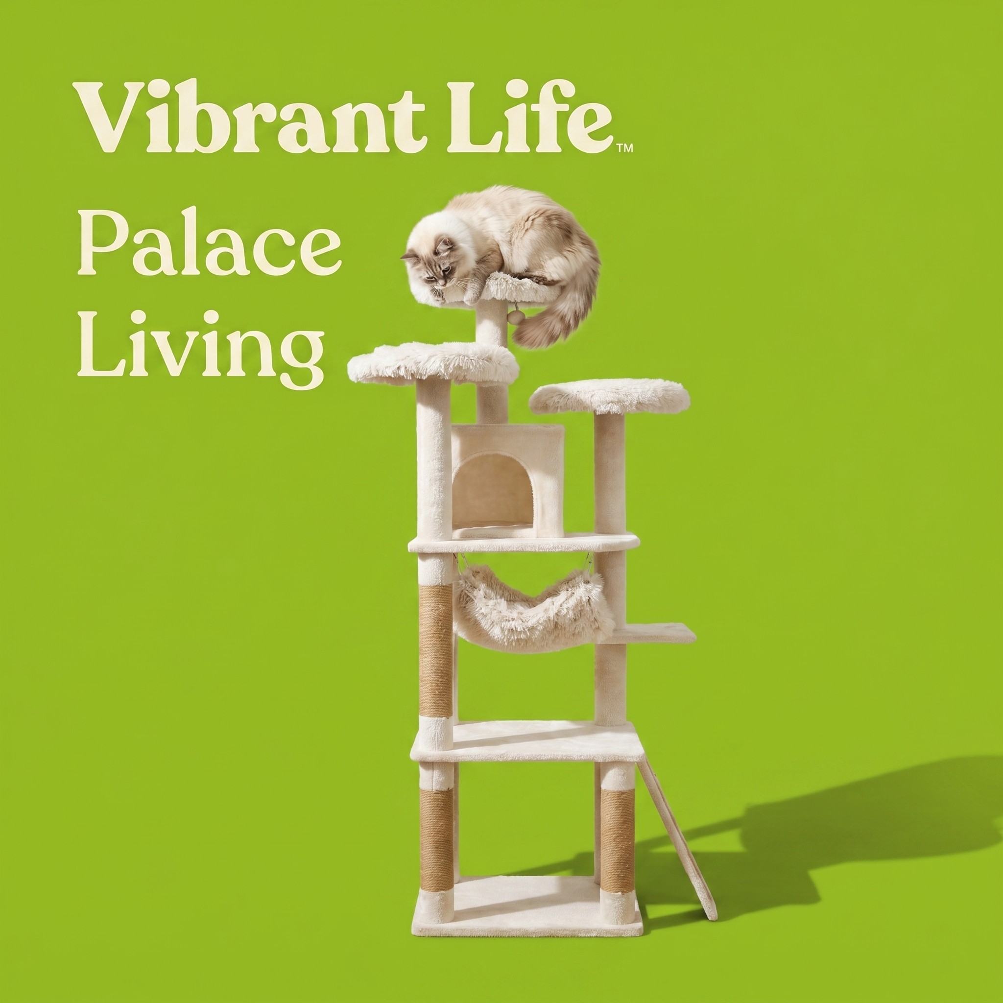 Vibrant Life 8-Level 73" Cat Tree in Cream photo 4