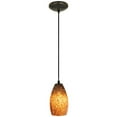 thumbnail image 2 of Access Lighting  Champagne Bronze Cord Pendant with Brown Stone Shade, 2 of 6