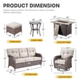 thumbnail image 4 of Bellefurn 7 Pieces Outdoor Patio Furniture Set with Fire Pit Table,Swivel Glider Chair,Sectional Sofas,PE Wicker Rattan Patio Conversation Sets for Porch Balcony Patio Deck, 4 of 12