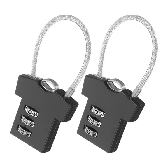 ZHZFKQ 2026 New Zinc Alloy Luggage Locks 2Pcs 3In Combination Padlocks Black for Travel, Luggage Security, Protecting Bags, Safekeeping, Airport Use, Outdoor Storage
